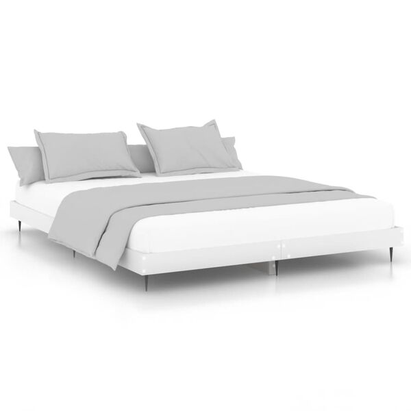 vidaXL Estructura de cama madera de ingenier&iacute;a blanca 140x200 cm