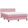 vidaXL Cama box spring con colch&oacute;n terciopelo rosa 140x220 cm