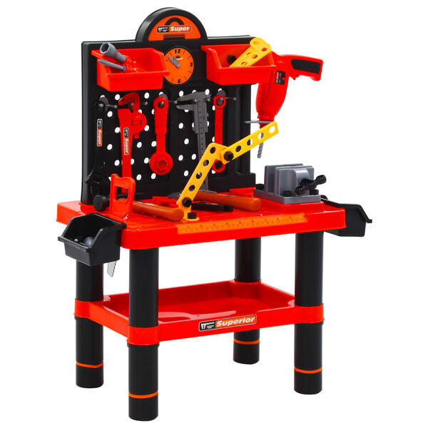 vidaXL Banco de trabajo de juguete para ni&ntilde;os 51 piezas 57x32x68 cm