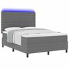 vidaXL Cama Box Spring LED Gris claro y . 160 x 200 cm Tela de Pana