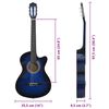 vidaXL Set de guitarra clásica occidental 12 pzas 6 cuerdas azul 38"