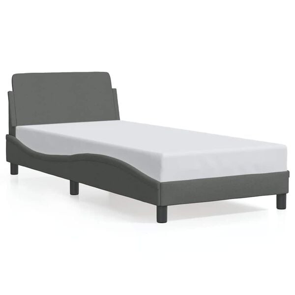vidaXL Estructura de cama Dover tela gris oscuro 80x200 cm