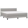 vidaXL Cama box spring con colch&oacute;n tela gris claro 160x200 cm