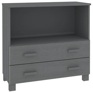vidaXL Aparador HAMAR madera maciza pino gris oscuro 85x35x80 cm