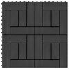 vidaXL Tile de Decking 11 pcs Negro 30 x 30 cm WPC