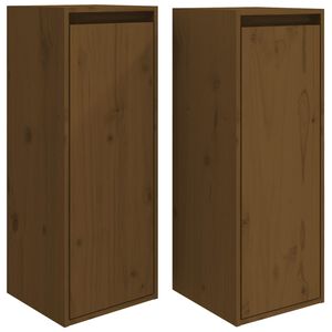 vidaXL Armario de pared 2 uds madera de pino marr&oacute;n miel 30x30x80 cm