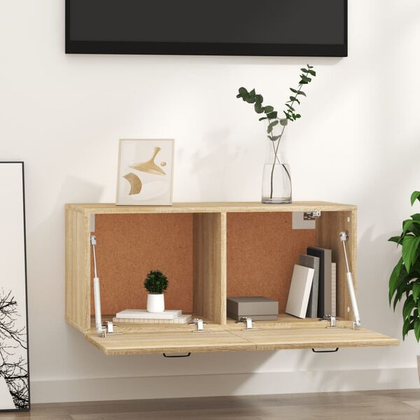 vidaXL Armario de pared madera ingenier&iacute;a roble Sonoma 80x36,5x35 cm