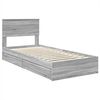 vidaXL Cama con almacenamiento con cabecera Gris Sonoma 75 x 190 cm