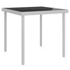 vidaXL Mesa de comedor de jard&iacute;n vidrio y acero gris claro 80x80x72 cm