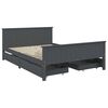 vidaXL Estructura de cama 4 cajones madera pino gris oscuro 140x200 cm
