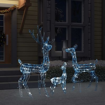 vidaXL Familia de renos de Navidad acrílico 300 LEDs blanco frío