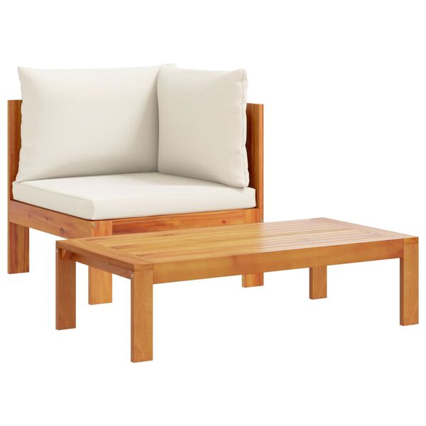 vidaXL Set de sof&aacute;s de jard&iacute;n con cojines 10 pzas madera maciza acacia