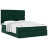 vidaXL Estructura cama otomana colchones terciopelo verde oscuro
