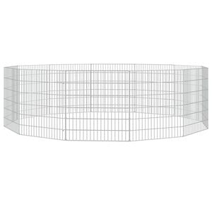 vidaXL Recinto animales corral 12 paneles hierro galvanizado 54x60 cm