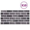 vidaXL Paneles de pared 3D dise&ntilde;o de ladrillo 10 uds EPS negro y gris