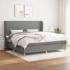 vidaXL Cama box spring con colch&oacute;n tela gris oscuro 200x200 cm