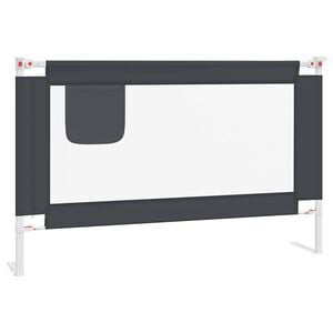 vidaXL Barandilla de seguridad cama de ni&ntilde;o gris oscuro tela 120x25 cm