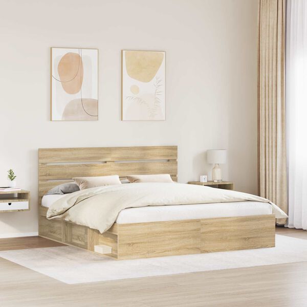vidaXL Estructura de cama Sonoma 180 x 200 cm Madera de pino macizo