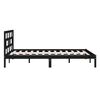 vidaXL Estructura de cama doble de madera maciza negro 135x190 cm
