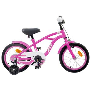 vidaXL Bicicleta Infantil 12 Pulgadas para 2-4 a&ntilde;os Rosa Oscuro