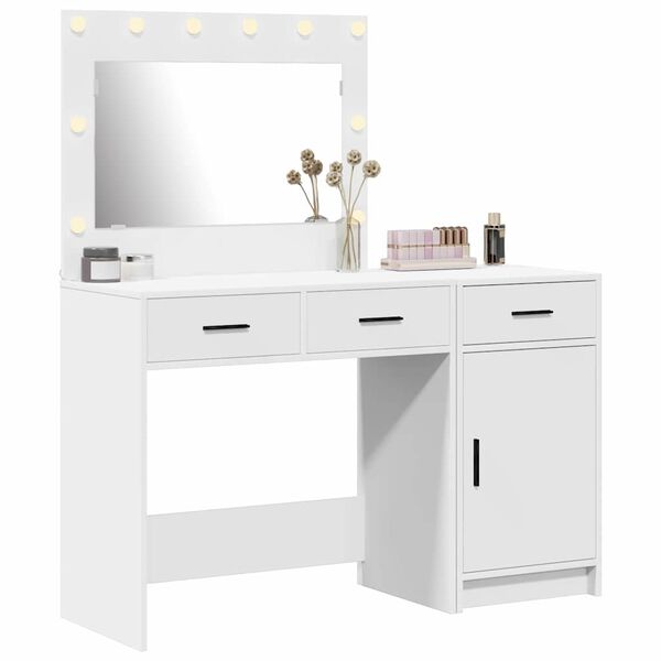 vidaXL Mesa de tocador con caj&oacute;n 2 pcs Blanco 40 x 41 x 75 cm
