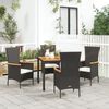 vidaXL Set de muebles jard&iacute;n 5 pzas con cojines rat&aacute;n sint&eacute;tico negro