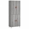 vidaXL Aparador alto madera contrachapada gris sonoma 69,5x34x180 cm
