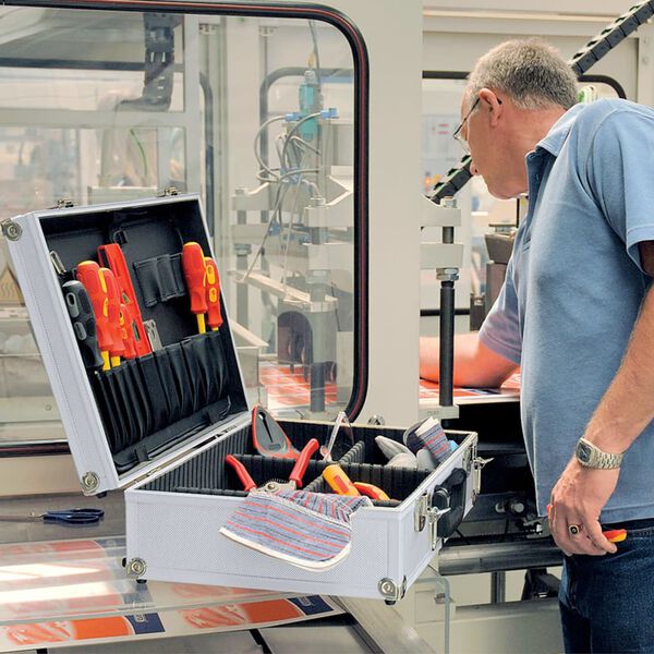 Draper Tools Malet&iacute;n para herramientas de aluminio negro 33x46x15 cm