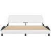 vidaXL Estructura de cama Dover cuero sint&eacute;tico blanco negro 180x200 cm