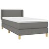 vidaXL Cama box spring con colch&oacute;n tela gris oscuro 80x200 cm