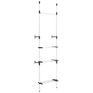 vidaXL Sistema de armario telesc&oacute;pico con barras y estante aluminio