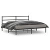 vidaXL Estructura cama sin colch&oacute;n con cabecero metal negro 200x200 cm