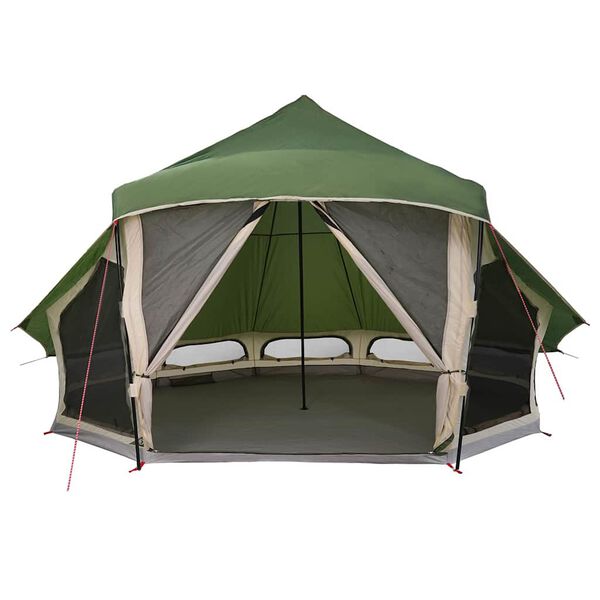 vidaXL Tienda Tipi Familiar con techo Manual Verde 508 x 470 x 300 cm
