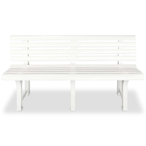 vidaXL Banco de jardín plástico blanco 145,5 cm