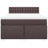 vidaXL Cama box spring con colch&oacute;n tela marr&oacute;n oscuro 140x190 cm