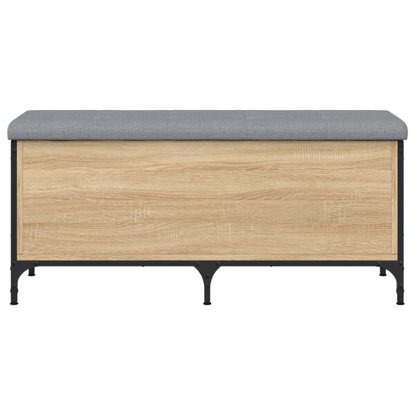vidaXL Banco con almacenaje madera ingenier&iacute;a roble Sonoma 102x42x45cm