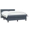 vidaXL Cama box spring con colch&oacute;n terciopelo gris oscuro 140x220 cm