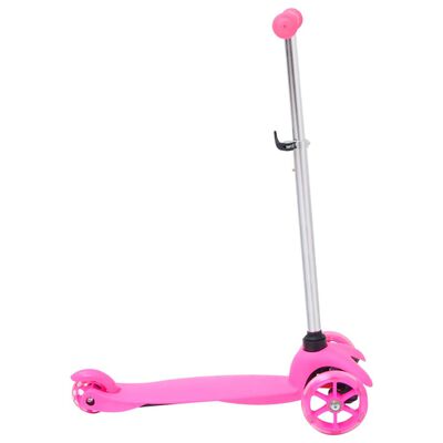 vidaXL Patinete de niños de 3 ruedas manillar ajustable aluminio rosa