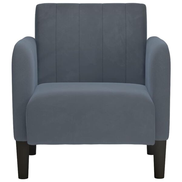 vidaXL Sill&oacute;n con reposabrazos Terciopelo Gris Oscuro 54 cm