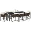 vidaXL Conjunto de Comedor de Jard&iacute;n 9 pcs Marr&oacute;n rat&aacute;n sint&eacute;tico