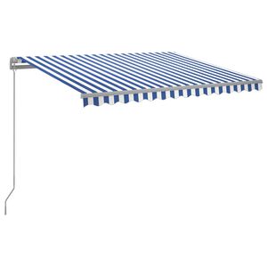 vidaXL Toldo manual retr&aacute;ctil con LED azul y blanco 300x250 cm