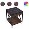 vidaXL Mesita de noche con Infinity LED marr&oacute;n roble 40x40x49 cm