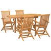 vidaXL Conjunto de Comedor de Jard&iacute;n 5 pcs Marr&oacute;n