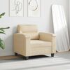 vidaXL Sill&oacute;n de tela de microfibra color crema 60 cm