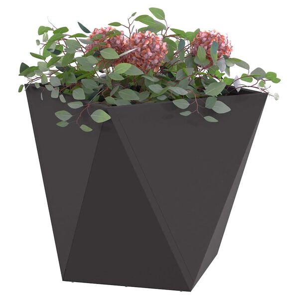 vidaXL Jardinera 2 pcs Negro 50 x 50 x 50 cm Acero