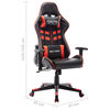 vidaXL Silla de gaming de cuero sint&eacute;tico negro y rojo