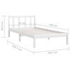 vidaXL Estructura de cama individual pequeña sin colchón madera blanco