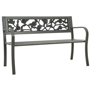 vidaXL Banco de jard&iacute;n acero gris 125 cm