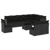 vidaXL Set de sof&aacute;s de jard&iacute;n 11 pzas y cojines rat&aacute;n sint&eacute;tico negro