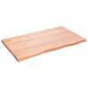 vidaXL Encimera ba&ntilde;o madera maciza tratada marr&oacute;n claro 100x60x(2-4)cm